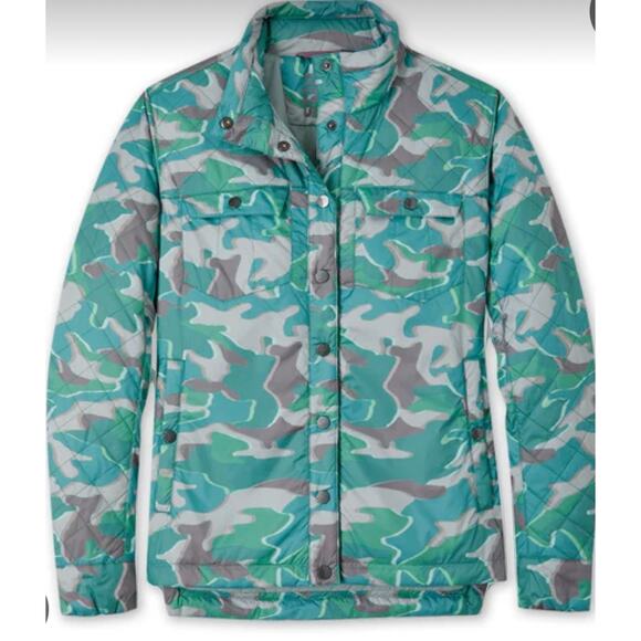 Stio Women’s Skycrest Insulated Snap Shirt Jacket Camo Green S Lightweight - Picture 1 of 16